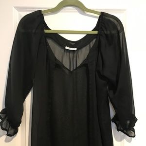 Kokoon sheer black blouse with 3/4 sleeves